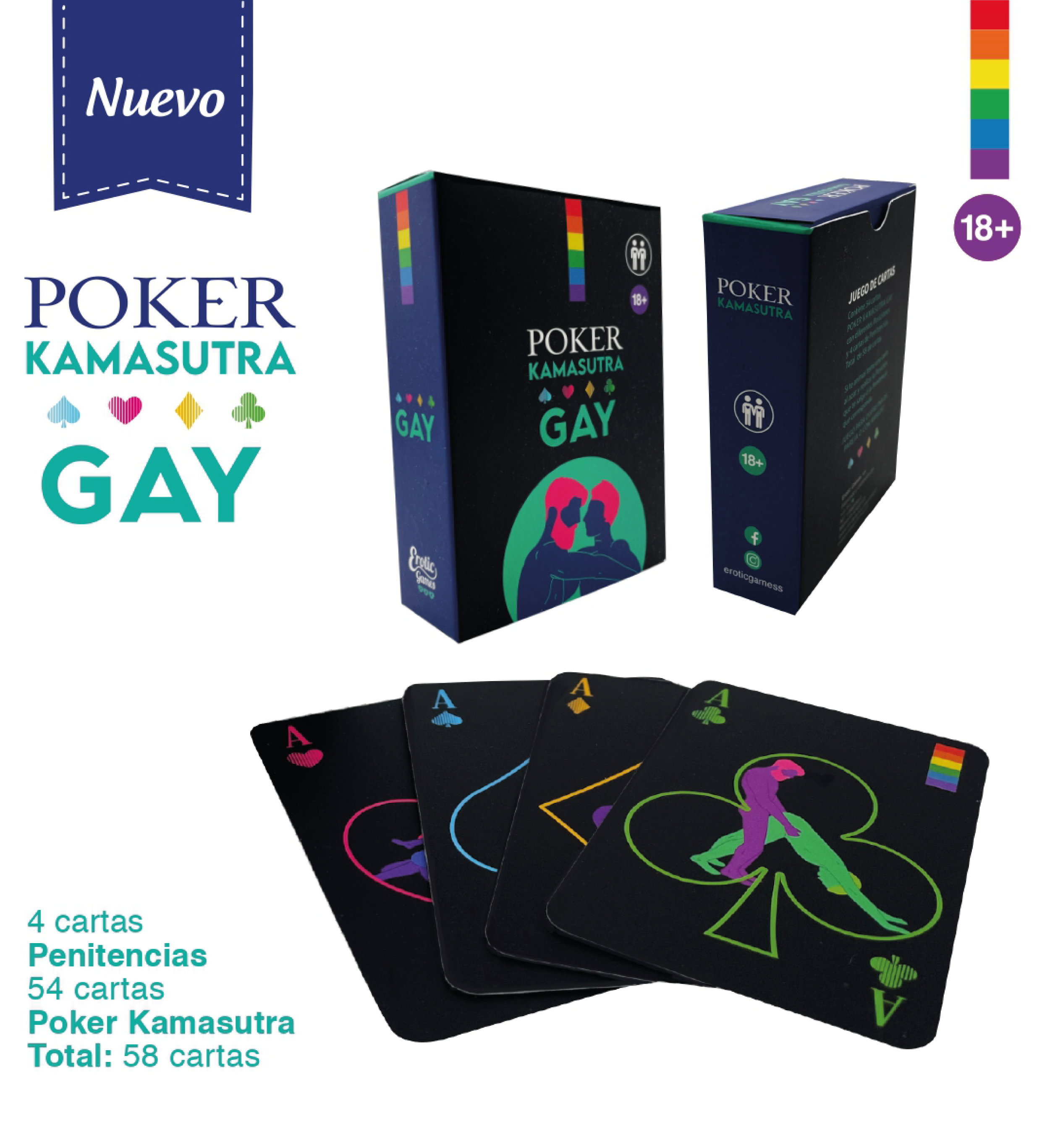 Juego de Cartas Eróticas Poker Kamasutra Gay